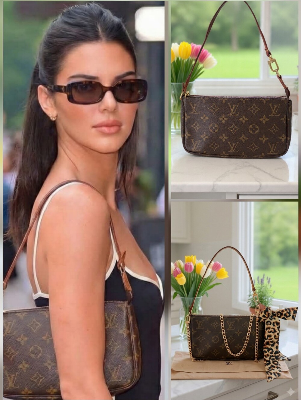 Louis Vuitton Vintage 2000's Brown Monogram Pochette Accessoires Bag ✨️💕